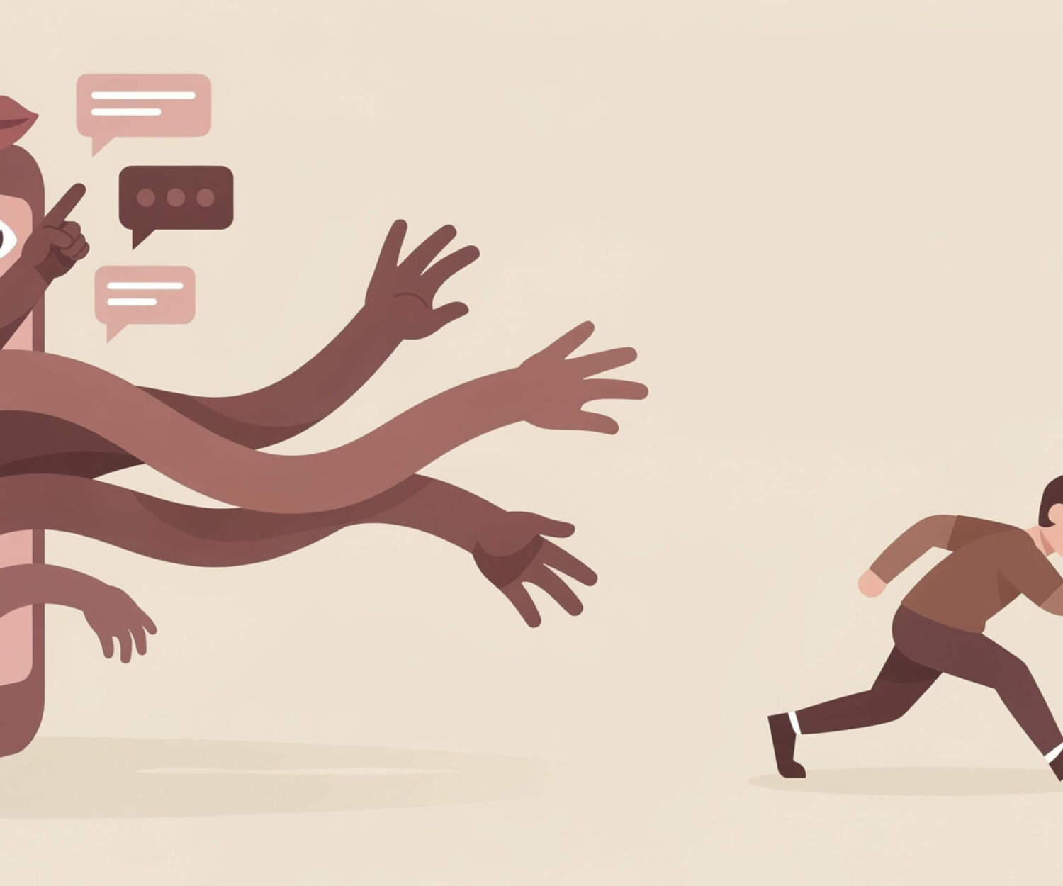 image of hands reaching out of phone