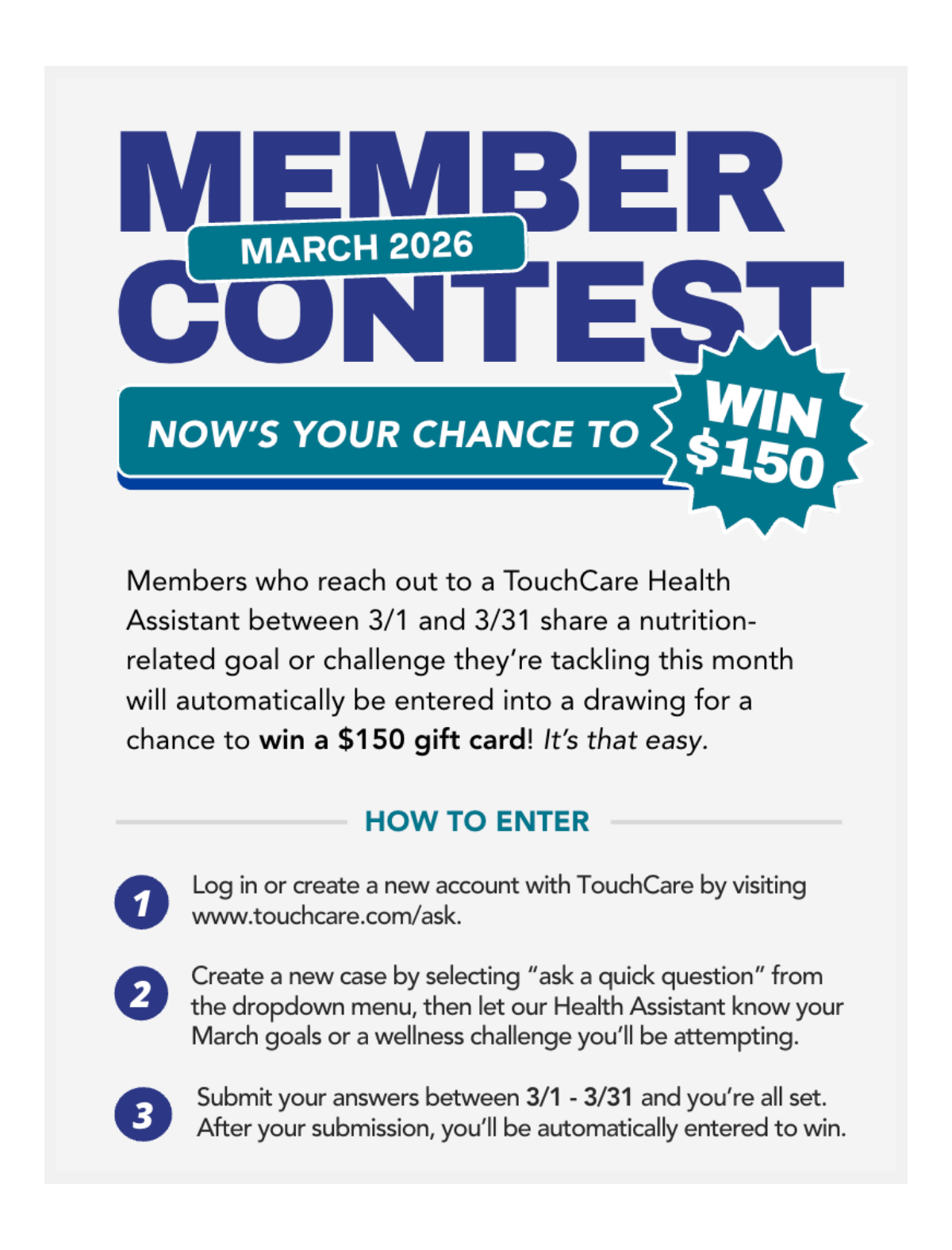 March Contest March Contest Flyer